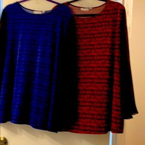Blue with black & red with black designs
